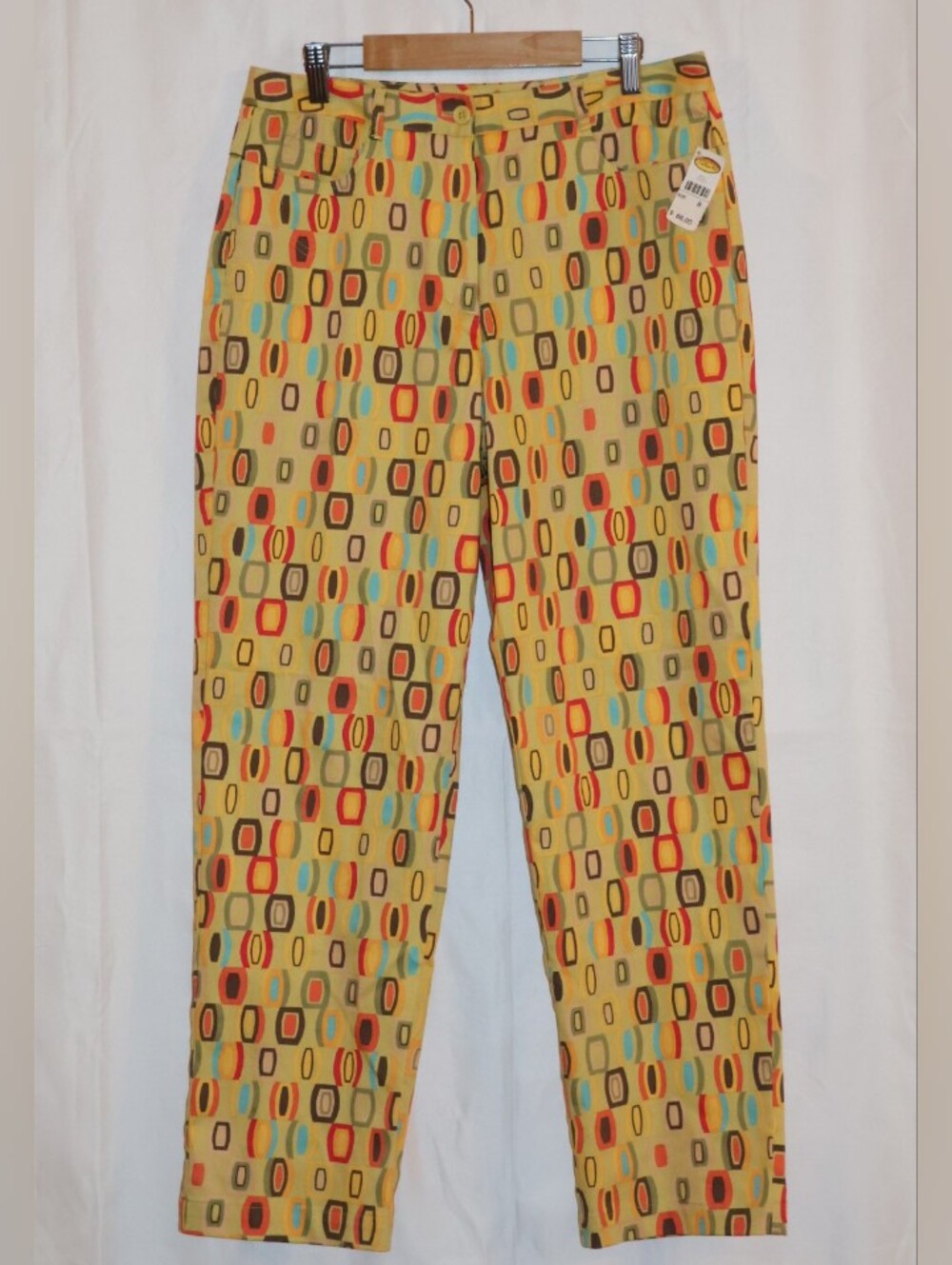 Vintage Y2K Talbots Multicolored Mod-Retro Geometric Pants. NWT.